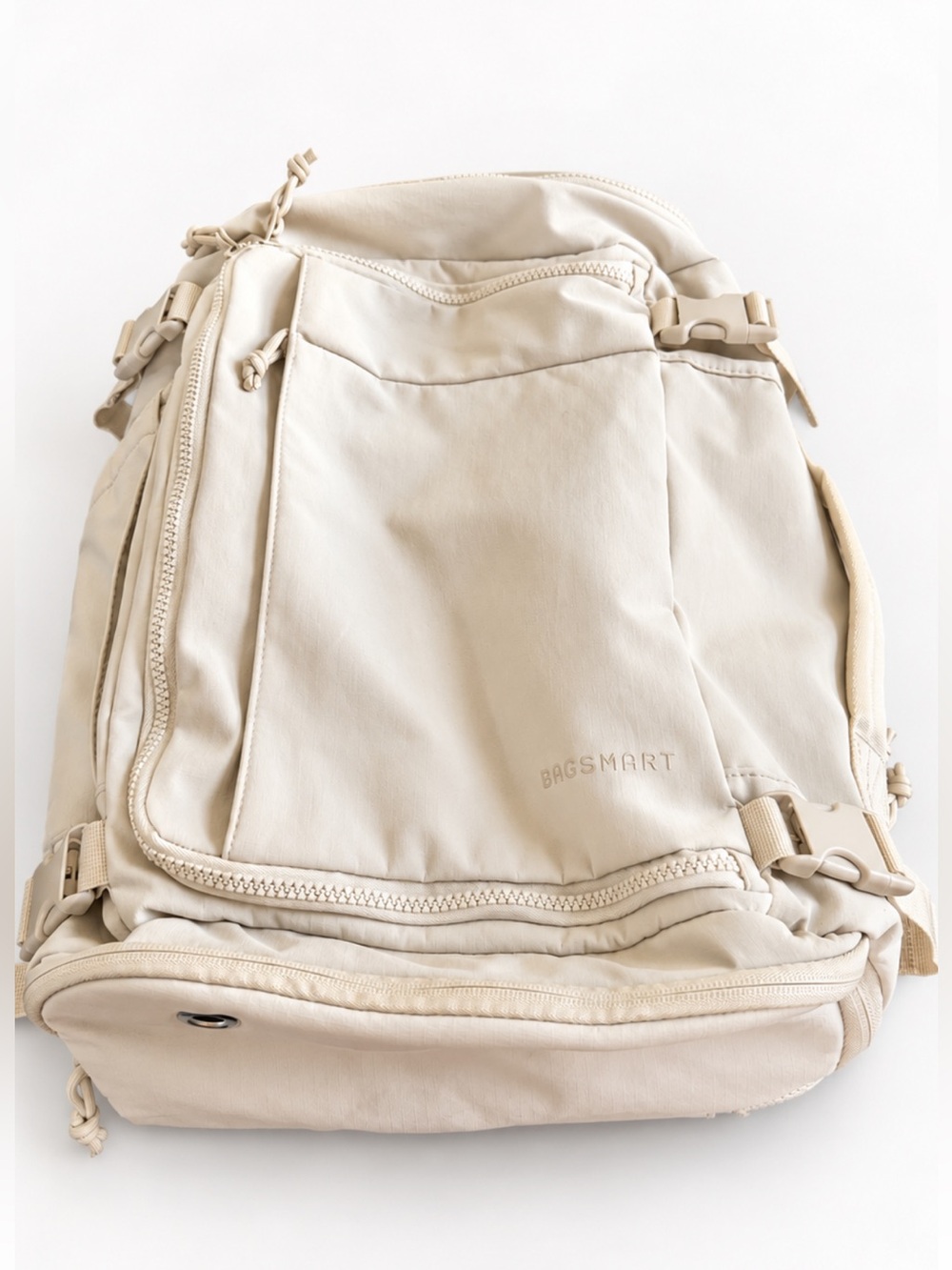 BAGSMART Cream Beige Multi-Pocket Backpack